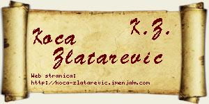 Koča Zlatarević vizit kartica
